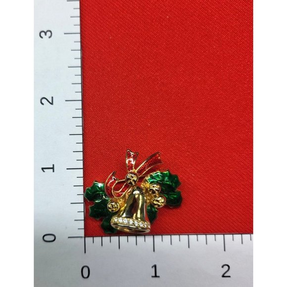 Christmas Pins/ Brooch Set of 2 Christmas Holly Berry marked "AK" & Holly Leaf B - Picture 7 of 10